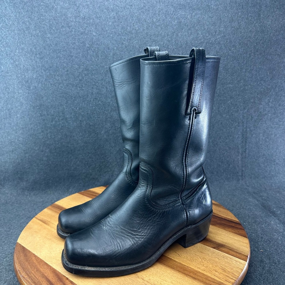 Mens Frye Cavalry 12L 87410 Black Leather Pull On Boots Size 8.5 M USA Made - Picture 5 of 10
